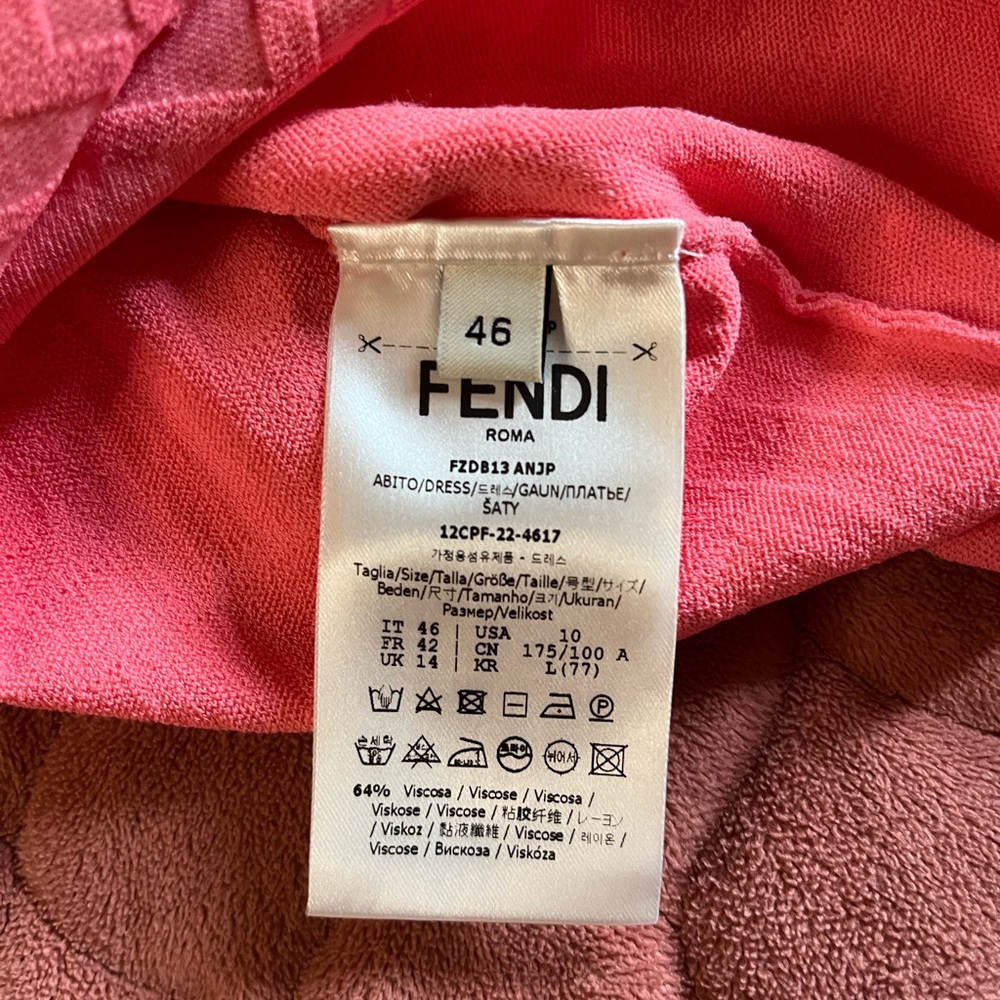 Fendi Pink Long-Sleeve Bodycon Dress - Picture 3 of 4